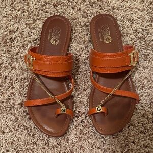 GBG Los Angeles Women's Brown and Orange Sandals